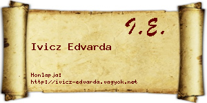 Ivicz Edvarda névjegykártya